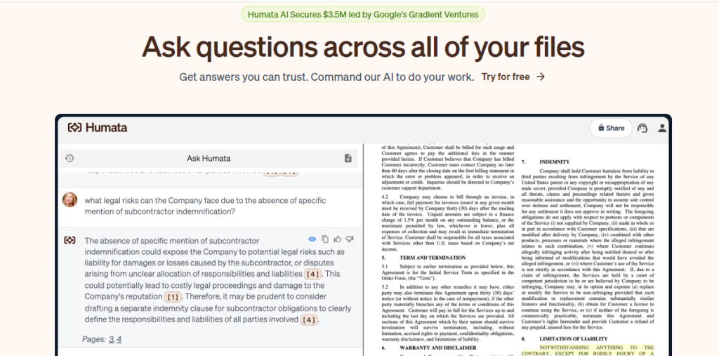 Humata is your best friend. Whether you’re reviewing performance metrics or looking at market analyses, this tool helps you sift through the data with precision.
