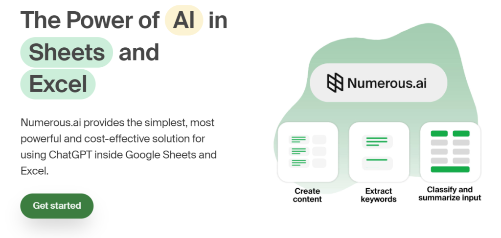 Numerous helps you automate complex Excel functions